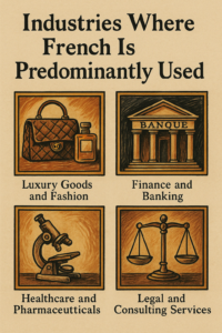 French language top work industries Top industries to speak french: fashion, banking, luxury goods, cooking...
