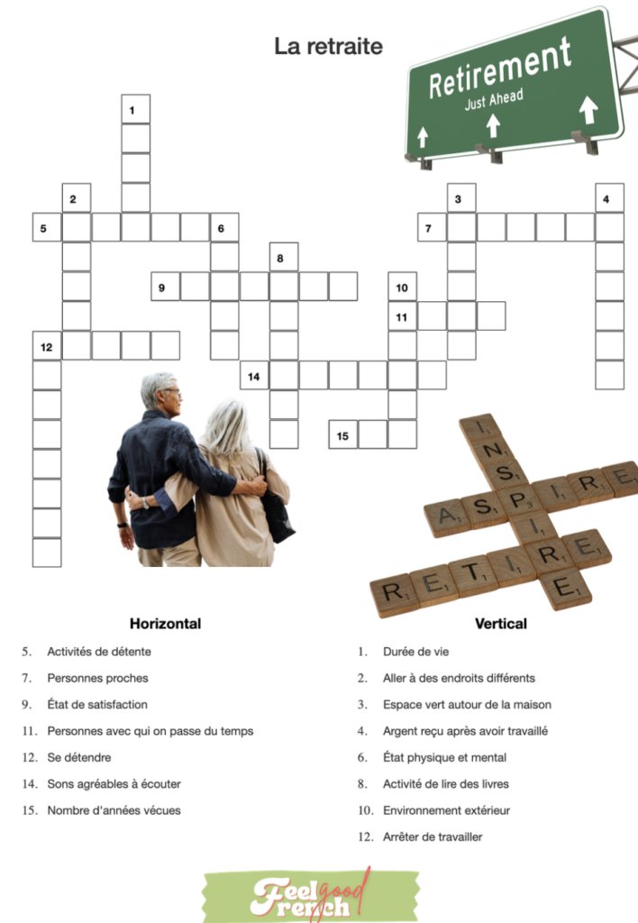 French retiree couple do crosswords to learn french