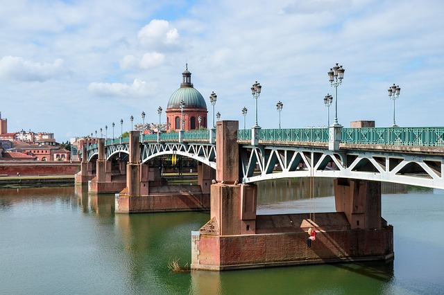 bridge, toulouse, nature, france, architecture, heritage, travel, pink, city, sky, tourism, christmas market in south of France