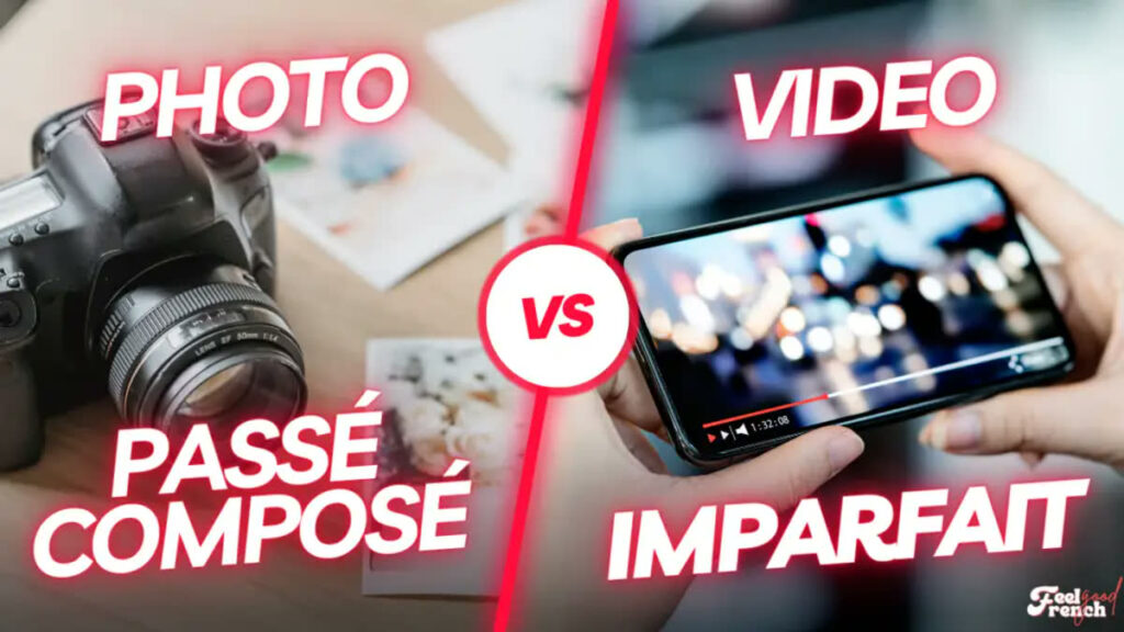 French grammar visual comparing imparfait and passé composé in the past tense.