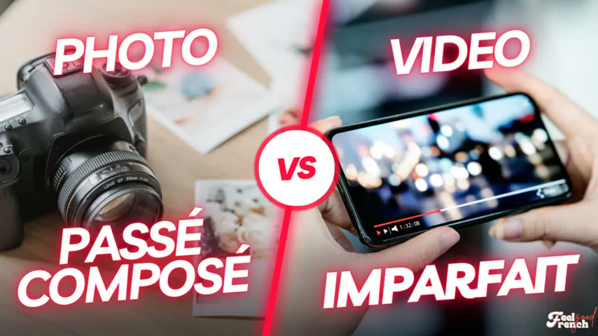 French grammar visual comparing imparfait and passé composé in the past tense.