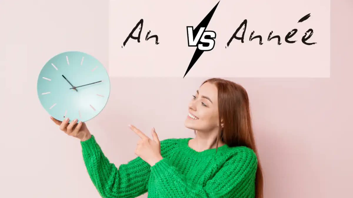 French lesson explaining when to use an and année for year in French.